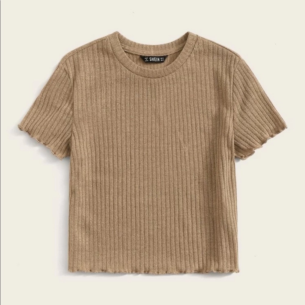 SHEIN lettuce edge crop tee